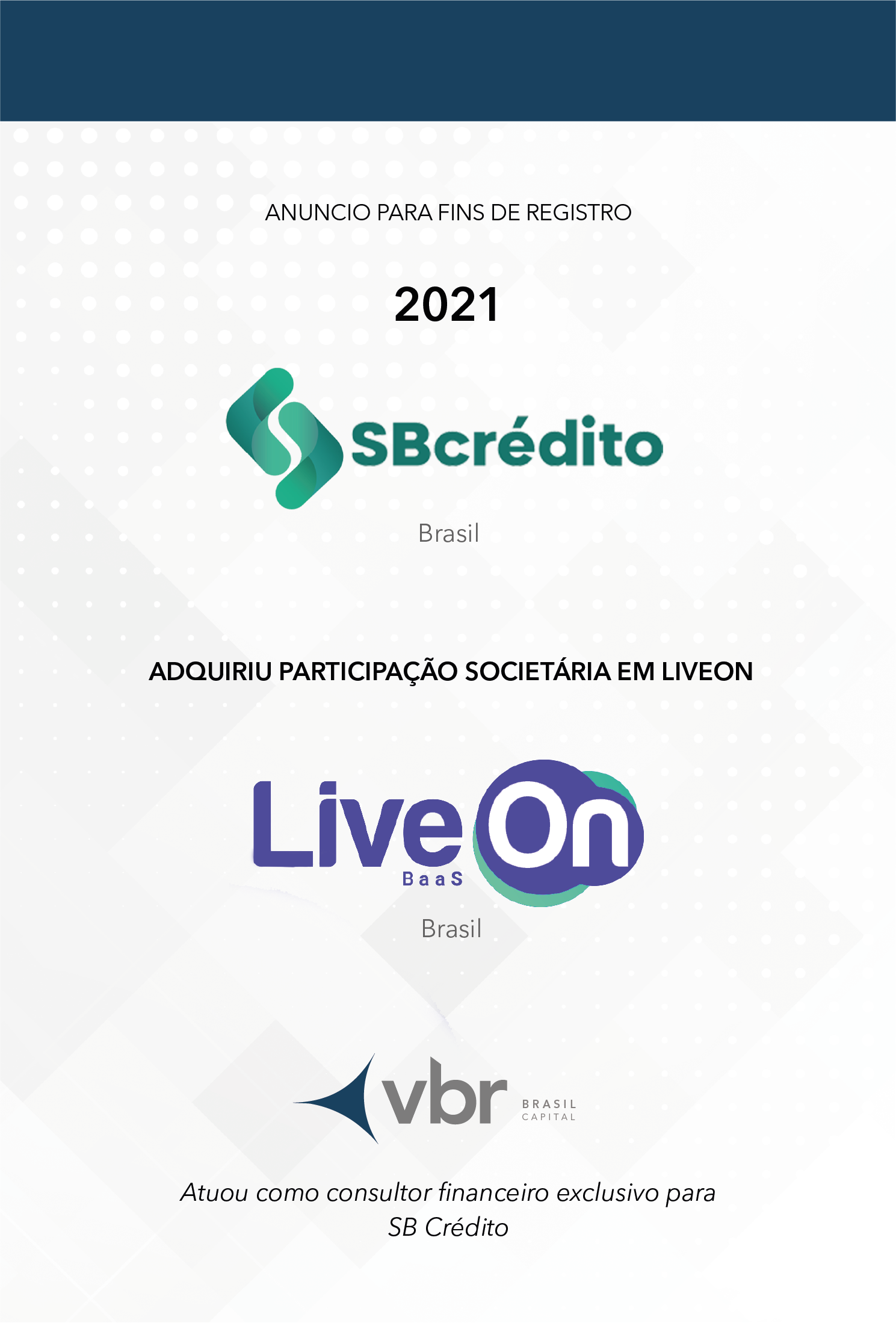 SB Crédito investiu na LiveOn Solutions com a ajuda da VBR Brasil Capital